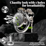 Cock Cage With Urinal Support, Flat Chastity Cage Male In Invisible Lock Design, Stainless Steel Chastity Devices Sm Adult Sex Toy For Men, Couples (Short,40Mm)