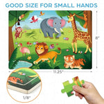 Puzzles For Kids Ages 4-6, 6 Pack 24 Piece Large Wooden Jigsaw Puzzles For Toddlers Ages 3-5, Preschool Learning Educational Toys For Boys Girls, 11.25" X 8"
