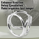 Metal Penis Ring, Triple Cock Ring Penis Loop Sex Toy For Men, L