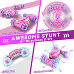 Gesture Sensing Rc Stunt Car, Remote Control Car 360° Rotating 4Wd 2.4Ghz Rc Cars Transform Hand Controlled Toys With Light & Music, Best Gifts For Girls Age 6-7 8-12
