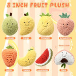 8 Pcs Cute Fruit Plush Pillow Stuffed Fruit Toy 8 Inch Avocado Banana Watermelon Peach Strawberry Mango Carrot Pineapple Plush Toy Kawaii Hugging Plushies For Boys Girls Party Favors