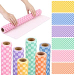 6 Pack Pastel Checkered Bulletin Board Paper Rolls, 19.7 Inch x 52.5 FT