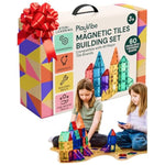 Magnetic Tiles - 60 Piece Set, Multicolor - Stem Play & Stem Toys - Strong Magnets, Magnetic Shapes, Tile Building Blocks - Educational Sensory Toys Gift For Kids Christmas & Birthday Present