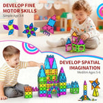 250 Pcs 3D Stem Educational Magnetic Tiles For Kids Magnetic Blocks For Kids Magnetic Building Blocks Set
