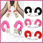 Bdsm Kit Sexy Plush Toy Handcuffs With Keys And Satin Bandage Blindfold Eye Mask Bedroom Or Party Supplies For Lover Couple And Newcomer To Sm Games(Pink)
