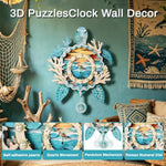 3D Wooden Seaturtle Clock Puzzle for Adults - Unique DIY Craft