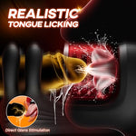 Male Masturbator Sex Toys 360° Licking & Clamping Glans Vibrator
