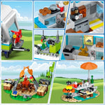 City Camper Van Building Set With Led Light - 3-In-1 Holiday Rv Camping Building Toy For Kids 879Pcs With Tent Bbq Grill Vehicles Friends Creative Adventure Gift For Boys Girls 6-12 Years Old