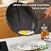 Nonstick Frying Pan Skillet, Swiss Granite Coating Omelette Pan, Healthy Stone Cookware Chef's Pan, PFOA Free (8/9.5/10/11/12.5 Inch) (9.5 Inch)