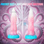 Monster Dildo Small Anal Dildo, 6.7" Tentacle Dildo Beginner Silicone Dildo With Luminous Pink,Strap On Dildo Realistic Dildos With Suction Cup,Anal Plug G Spot Adult Sex Toy For Men Women Couples Gay
