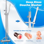 Sex Toy Cleaner For Male Masturbators Sex Doll, Adult Toy Cleaner For Pocket Pussy, Reusable Douche Washer Kit With 2 Drying Sticks, Silicone Brush Tip With 10-Hole Nozzle For Deep Cleaning And Care