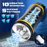Sex Toys For Men Penis Pump, Male Masturbator Adult Toy With 5 Sucking & 10 Vibrating Modes, Hands-Free Blowjob-Style Sex Machine, Lifelike Texture, Male Sex Toy For Endurance Training & Pleasure