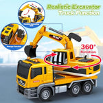 Large Excavator Truck Toy, 3 4 5 6 Year Old Boys Toddlers Toy Truck, Lights & Sounds Toy Excavator For Boys Age 4-7, Kids Toddles Birthday For Kids