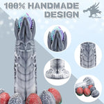 9.5" ?Zerger? Ovipositor Dildo With Suction Cup, Anal Plug With Egg Models, Anal Training Set Sex Toy, Aliensilver