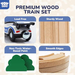 Wooden Train Set For Toddlers 2-4, 56Pcs Police Station Train Toys With Wooden Train Track Set, Magnetic Police Car Set, Toys For 3 4 5 6 Year Old Boys Kids, Compatible With Major Brand