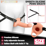 2" Erection Smooth Premium Silicone Penis Sheath For Men & Couples, Waterproof And Fully Adjustable Penis Sheath, 1 Piece - Light