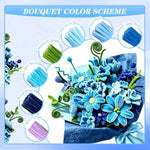 7 Color Blue Lily Pipe Cleaner Flower Bouquet Kit, 650 Pieces