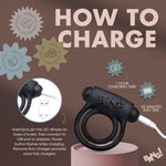 Remote Control 28X Vibrating Cock Ring And Bullet - Black