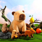 5 Pcs Capybara Stuffed Animals 15.75'' Capybara Mommy With 4 Cute Babies Set Soft Plushies For Girls Birthday Christmas Party Gift(Sitting)