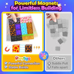 Magnetic Blocks- 100Pcs Mine Magnet World Block Cubes Toys For Kids Ages 4-8 Magnetic Tiles Kids Sensory Birthday Gifts Game Toys For Boys & Girls Ages 3+