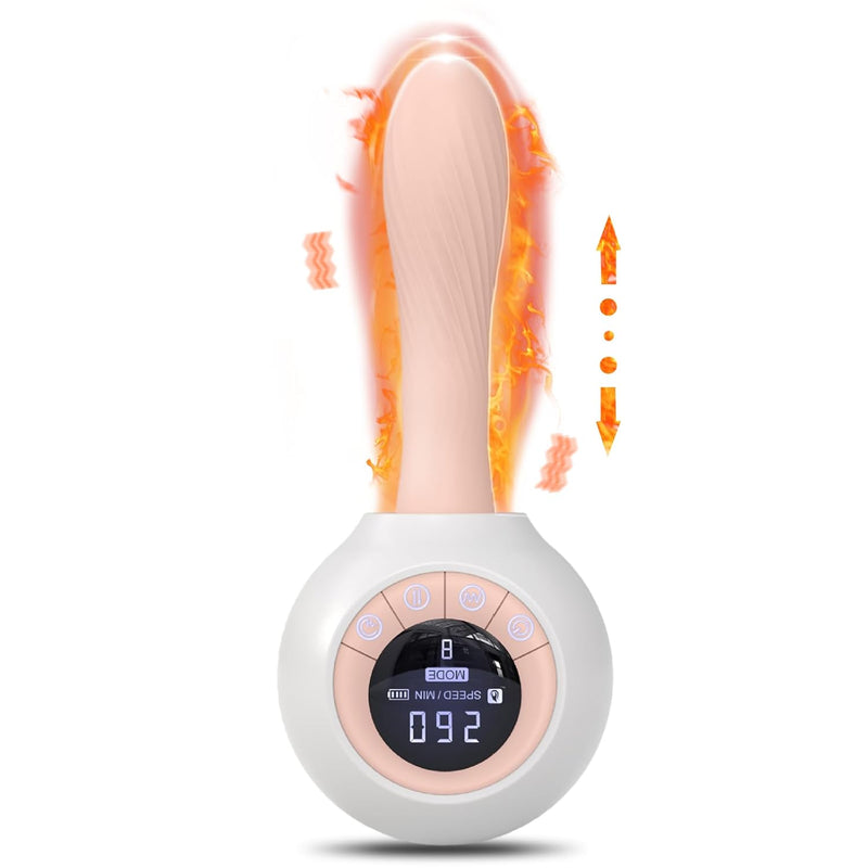Realistic Thrusting Dildo For Women, Sex Machine Automatic Heating Thrusting Vibrator With 10 Telescopic & Vibration, Remote Control G Spot Vibrator Clitoral Anal Dildo Machine Adult Sex Toys (Pink)