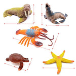 Ocean Sea Marine Animal Figures Model Figurine Shark Turtle Walrus Dolphin Octopus Decoration Playset 10Pcs Gifts Collection Cognitive Toys