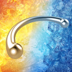 Massage G Spot Dildo,Stainless Steel Curved Dual Ended Dildos Anal Prostate Massager Sex Toys For Men,Women,Couples