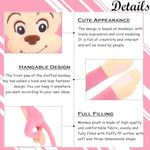 2Pcs Hanging Monkey Stuffed Animals Plush Cute Pink Monkey Toy For Kids, 27.6"