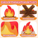 Campfire Plush Toys, Fake Fire Firewood Plush Pillow - Realistic Flameless Campfire Decor For Adults, Cozy Home Office Room Decoration, Camping Enthusiast Gift Idea
