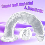 13 Inch Huge Realistic Dildo Clear Anal Adult Toy, Big Long Dildo With Small Glans For G Spot Anal Stimulation, Body-Safe Material Jelly Thin Dildo With Suction Cup, Anal Sex Toys For Men Women Couple