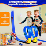 Flexible Race Track Toy Set: 15Ft Diy Bendable Ramp With Suction Cups – Portable Roll-Up Car Track For Kids Compatible With 1:64 Diecast Cars – Birthday Christmas For Boys Girls Ages 3+