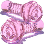Glass Anal Plug Pink Butt Plug Prostate Massager With Spiral Texture, Rose Base And Gradual Head Fetish Bum Plug Anal Dilator Masturbation Sex Toy For Men Women
