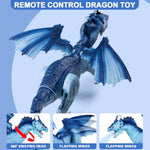 Remote Control Dragon Toy For Kids With 360° Swaying Head, Roaring, Spraying & Light Up - Remote Control Robot Toys For Kids - Birthday, For Boys Girls -Blue