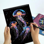 Colorful Animal Scratch Art Painting Book for Adults - 10 Pack