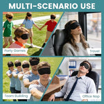 20 PCS Sleep Eye Masks Blindfolds - Light-Tight with Nose Pad & Adjustable Strap, Bulk Comfortable Breathable Party Supplies for Team Building Travel, Black Eye Cover for Women Men