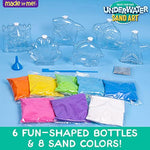 Underwater Sand Art Kit for Kids with 6 Bottles, 8 Sand Colors, Glitter & Funnel