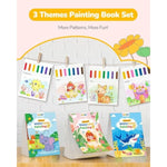 3 Pack Paint with Water Books, Kids Watercolor Activity Set for Creative Learning and Fun