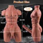 2 In 1 Male Sex Doll With Realistic Dildo Anus, Life Size Sex Doll With 7 Inches Flexible Huge Cock Penis For G-Spot Anal Clitoral Stimulation, Unisex Masturbator Sex Toy For Women Couple Gay, 26 Lb