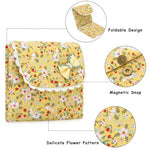 Foldable Floral Period Bag, Sanitary Pad & Tampon Organizer Yellow