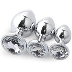 3Pcs Anal Plug Set Jeweled Butt Plug Prostate Anal Sex Toys Butt Plug Trainer Kit With Crystal Diamond Beginner Anal Toy For Adult Women Unisex