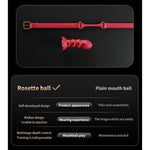 Silicone Anal Plug Mouth Gag Flower Shape Sex Gag Ball Adustable Mouth Gag For Sm Adult Sex Toys Bondage Gear & Accessories For Women Couples Black