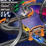 Slot Car Race Track For Kids With 4 Slot Cars, Dual Racing Electric Car Tracks Game Featuring Flash Bridge And Pendulum Toys Gifts For Boys Girls Age 6 7 8 Years Old
