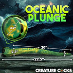 Titan Tentacle Extra Long Silicone Dildo For Men, Women, & Couples. Extra Long Fantasy Dildo With Suction Cup Base. Harness Compatible & Premium Silicone. 1 Piece, Green & Yellow.