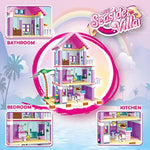 Seaside Villa Building Set 573 Pieces Toys For Girls Building Blocks House Beach Villa Construction Bricks Holiday Cottage Bricks Toys For Girls Age 6+