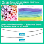 30x6mm Pipe Cleaner Craft Sticks for DIY Creative Crafts (27 Colors, 1000 Pieces)