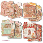 4 Pcs Foldable 3D Sticker Scene Kits with Tweezers, Build Your Bear Dreamhouse