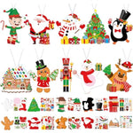 50 Pcs Christmas Craft Kit, Xmas DIY Sticker Ornaments for Christmas Tree Decoration