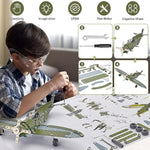Stem Projects For Kids Ages 8-12 12-16, 258 Pieces Erector Sets Airplane Model Kit, Model Aircraft Metal Building Toys Birthday For 10-14 Year Old And Up Boys Girls Adults