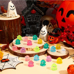 50 Pcs Glow-in-the-Dark Mini Ghost Figurines for Halloween Crafts & Decorations