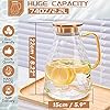 Glass Pitcher, 2.2 Liter Water Pitcher With Lid,Iced Tea Pitcher for Fridge,Glass Water Carafe With Lid, Glass Water Jug,Large Drink Pitcher For Juice, Milk, Cold Or Hot Beverages, 2 Quart